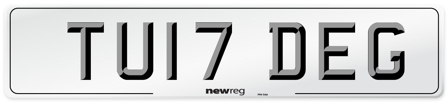 TU17 DEG Number Plate from New Reg